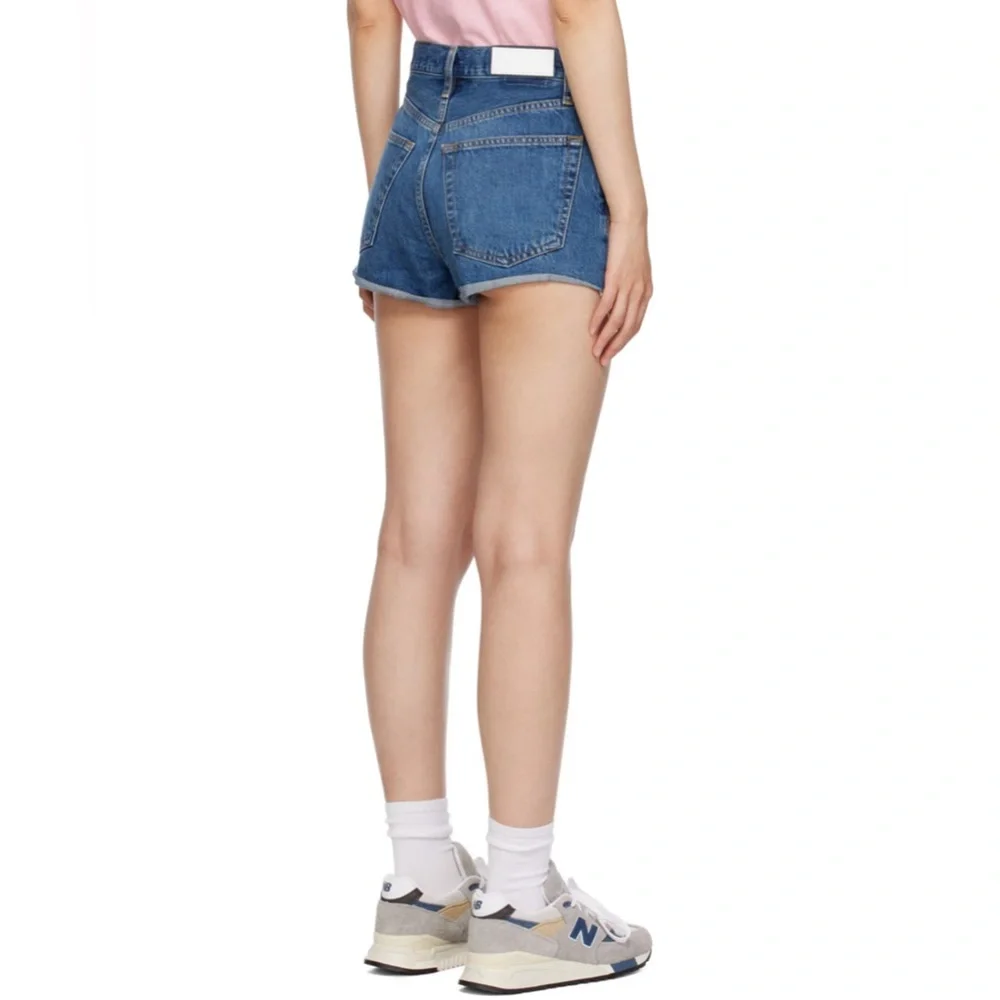 Re/Done High Waist Denim Shorts in Classic Blue